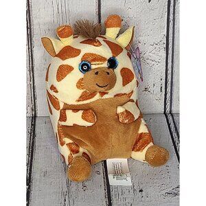 5" NWT Nanco Belly Buddies Mini Giraffe Plush Glitter Blue Eyes Stuffed Animal